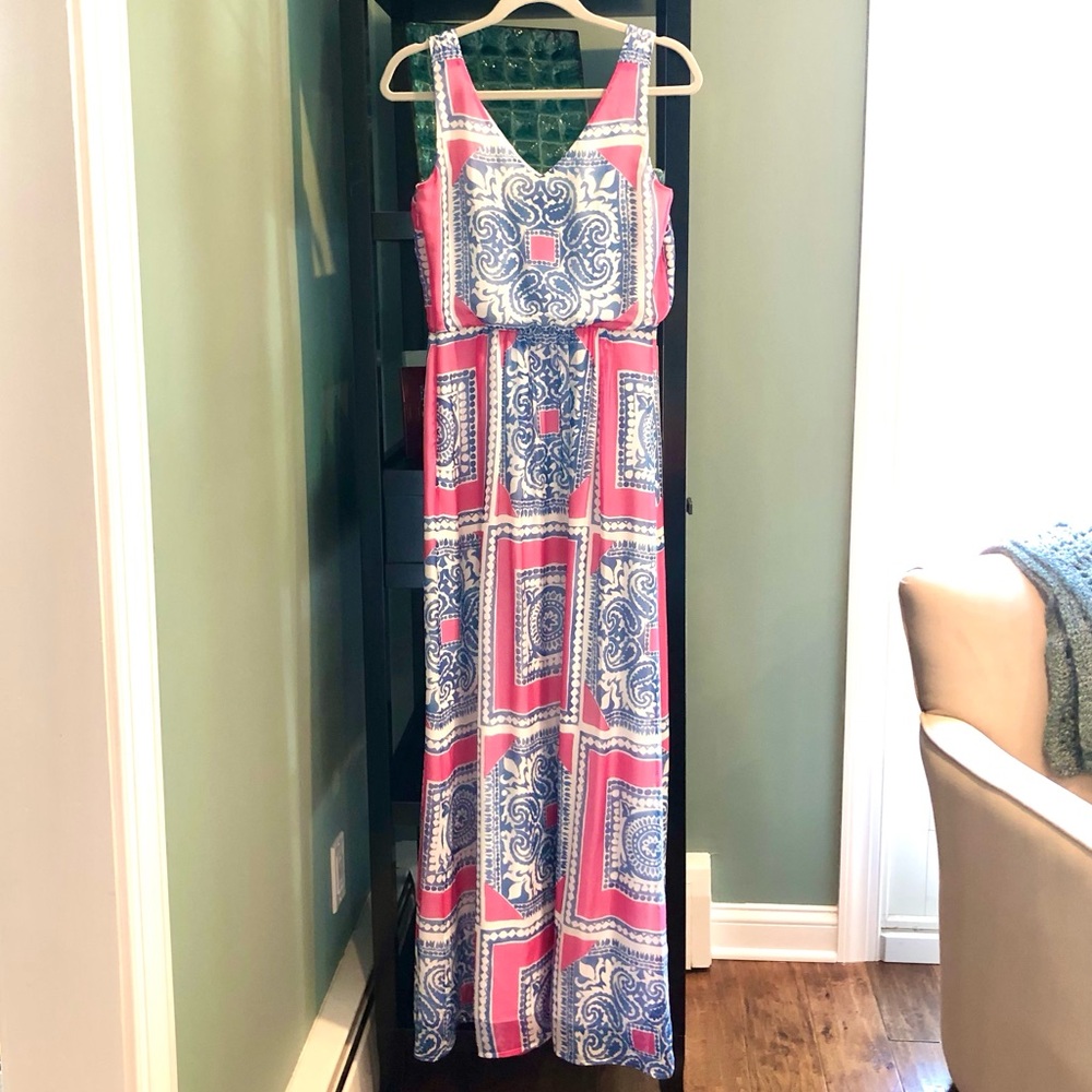 Vineyard Vines Silk Scarf Maxi Dress
